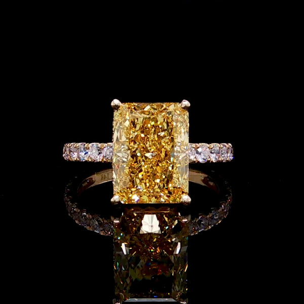 Diamond Radiant Cut Yellow Canary Engagement Ring
