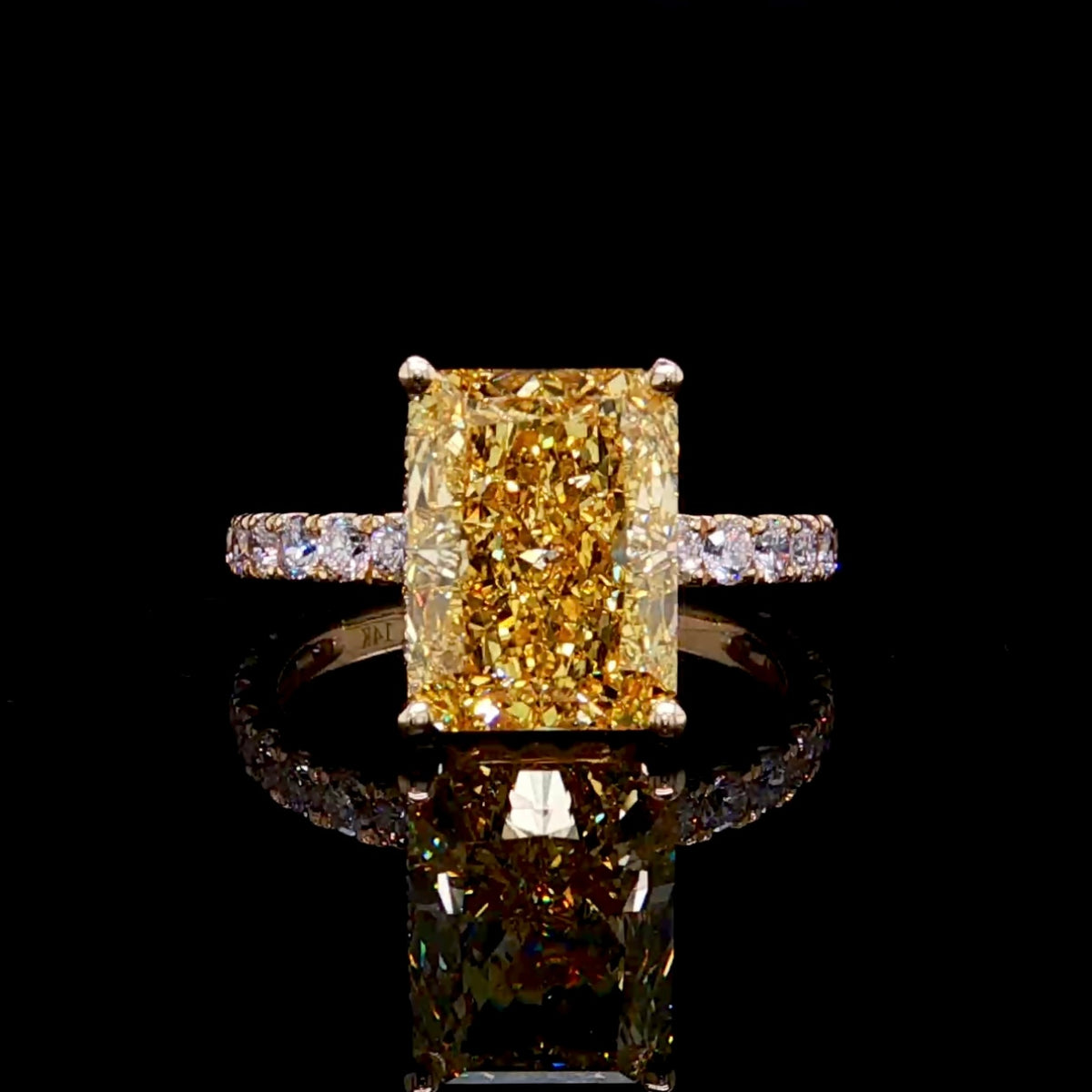 Diamond Radiant Cut Yellow Canary Engagement Ring