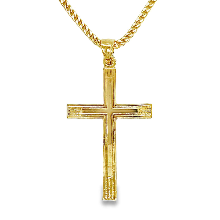 Solid Wooden Cross in 14KT Gold