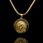 14K Solid St. Christopher Medallion