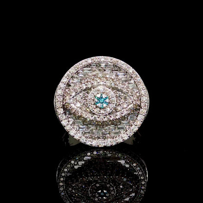 2 CT Diamond Mens Ring - Evil Eye