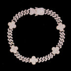 10KT White Gold Diamond Four Leaf Clover Bracelet