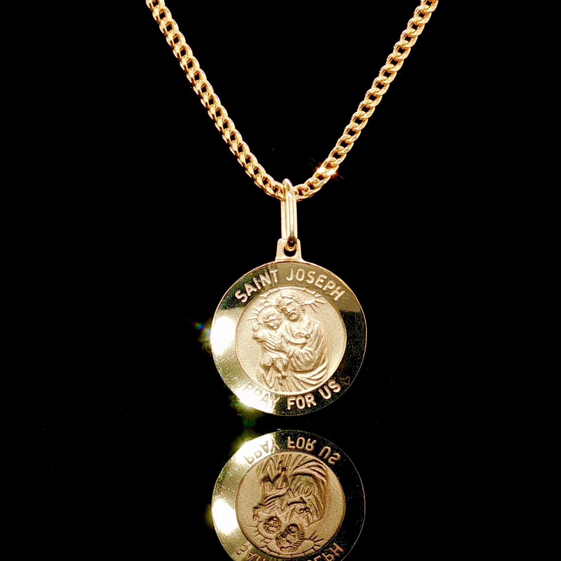 14K Solid Saint Joseph Medallion – Rocco's Jewelry