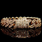 Natural Diamond Cuban Bracelet Baguette Cut 12.5MM