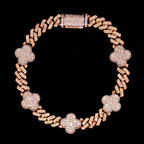 Diamond Four Leaf Clover Bracelet Two Tone Gold