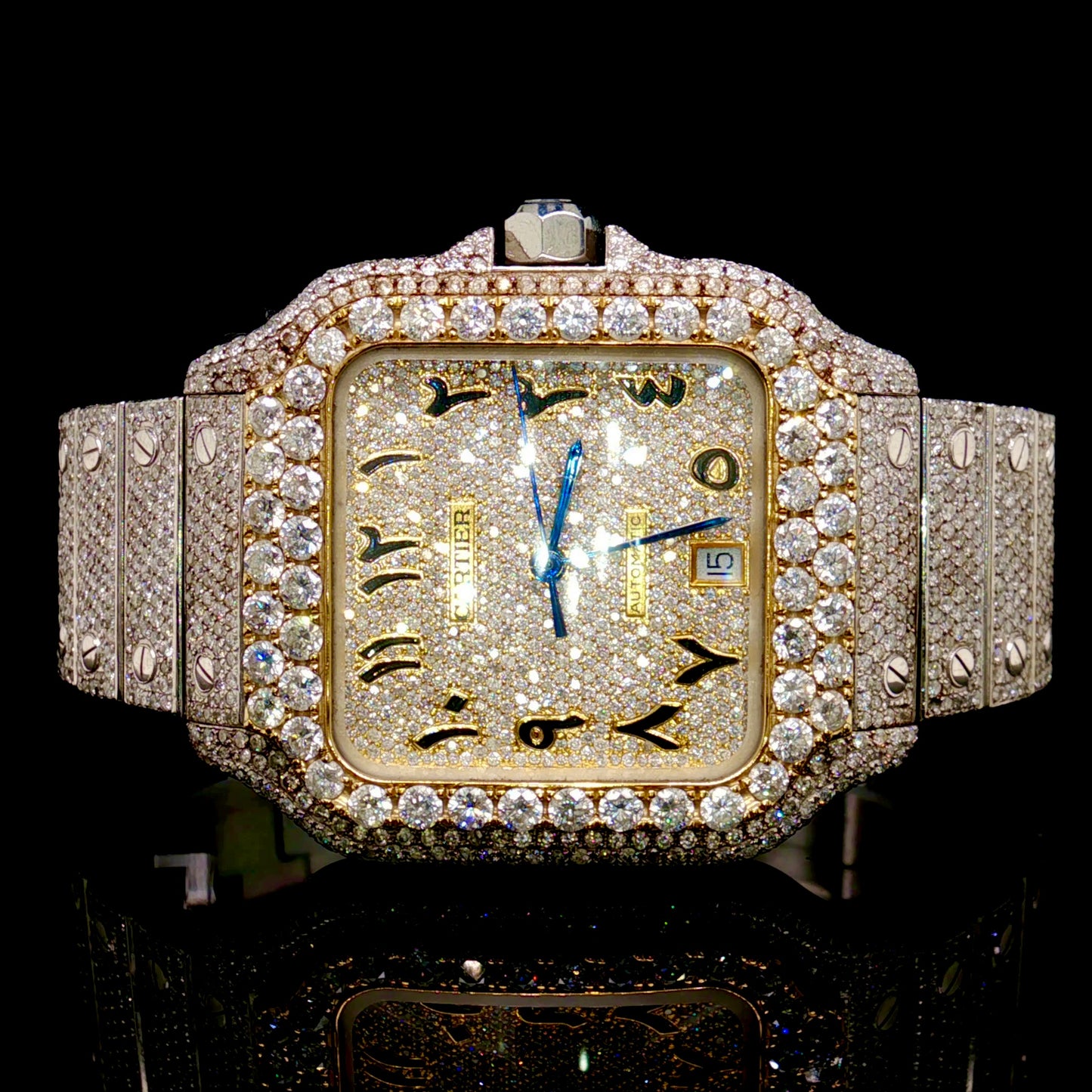 Diamond 20 CTW Cartier Santos Large Two Tone