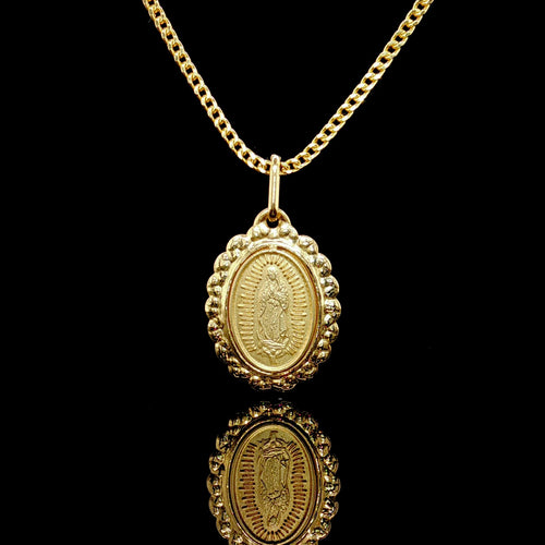 14K Solid Virgen de Guadalupe Medallion