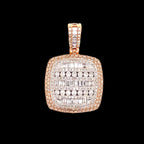 14k Rose Gold Diamond Square Style Pendant