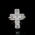 Asscher Diamond Cross Ring
