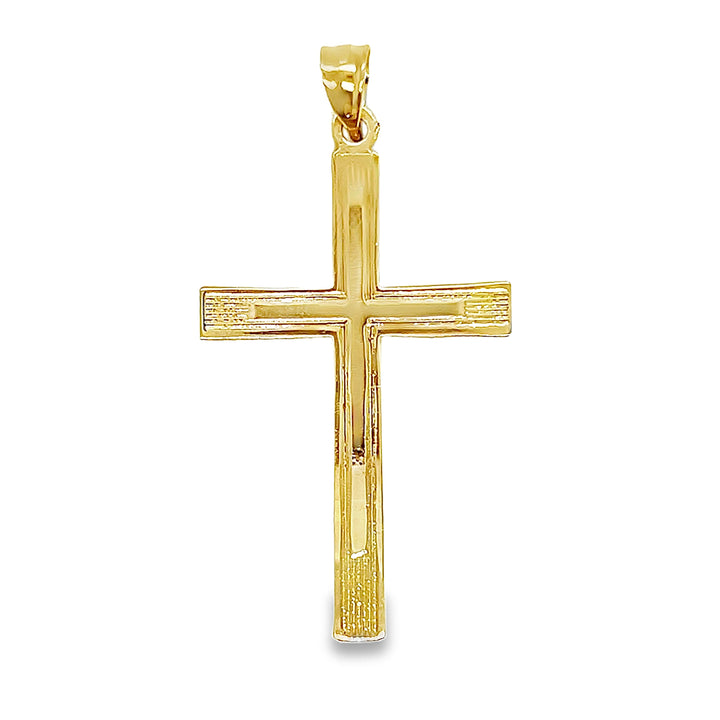 Solid Wooden Cross in 14KT Gold
