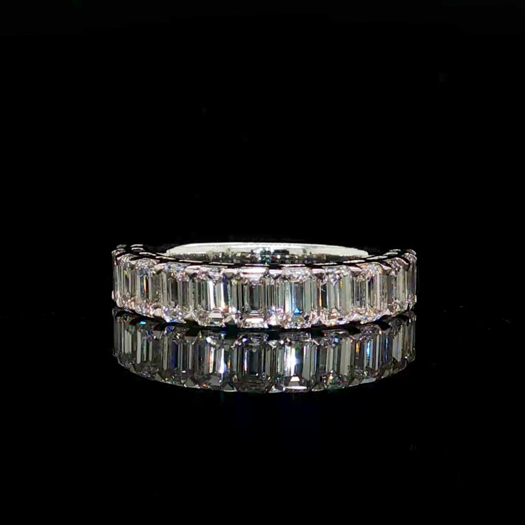 2CT Emerald Half Eternity Engagement Band