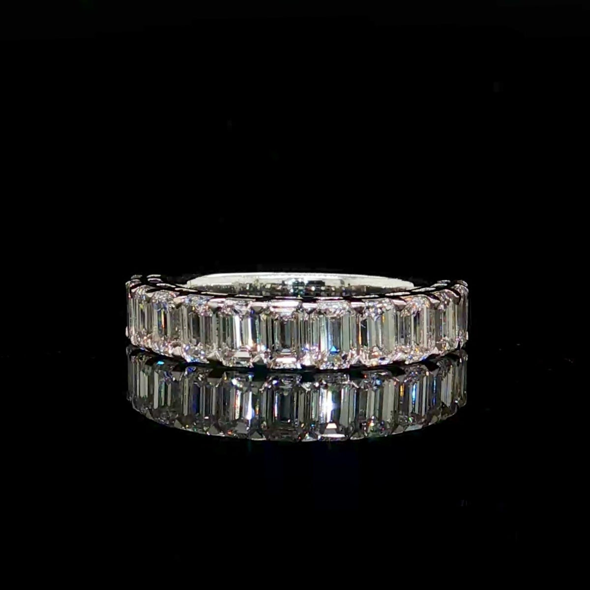 2CT Emerald Half Eternity Engagement Band