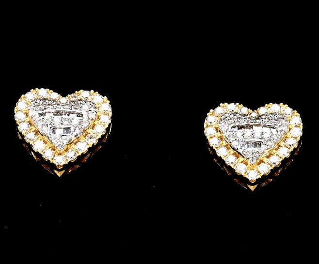 Heart Baguette Diamond Earrings