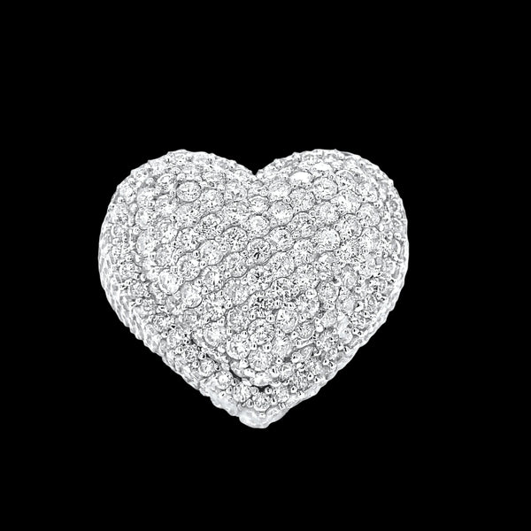 Heart 14k White Gold Natural Diamond Ring
