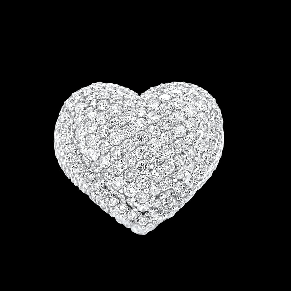 Heart 14k White Gold Natural Diamond Ring