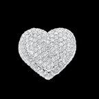 Heart 14k White Gold Natural Diamond Ring