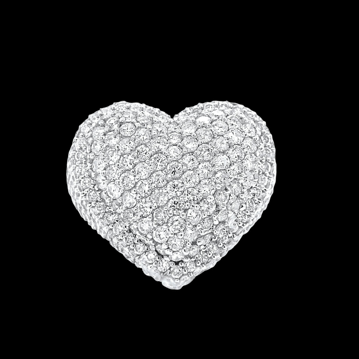Heart 14k White Gold Natural Diamond Ring