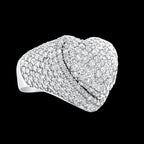 Heart 14k White Gold Natural Diamond Ring