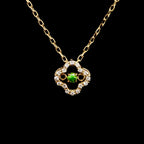 Clover Emerald and Diamond Charm Necklace