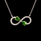 Infinity Peridot and Diamond Necklace