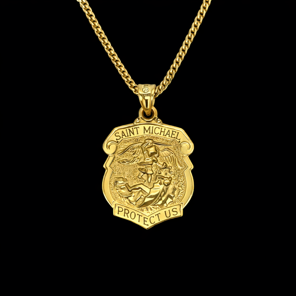 St Michael Shield Medallion and Chain Set