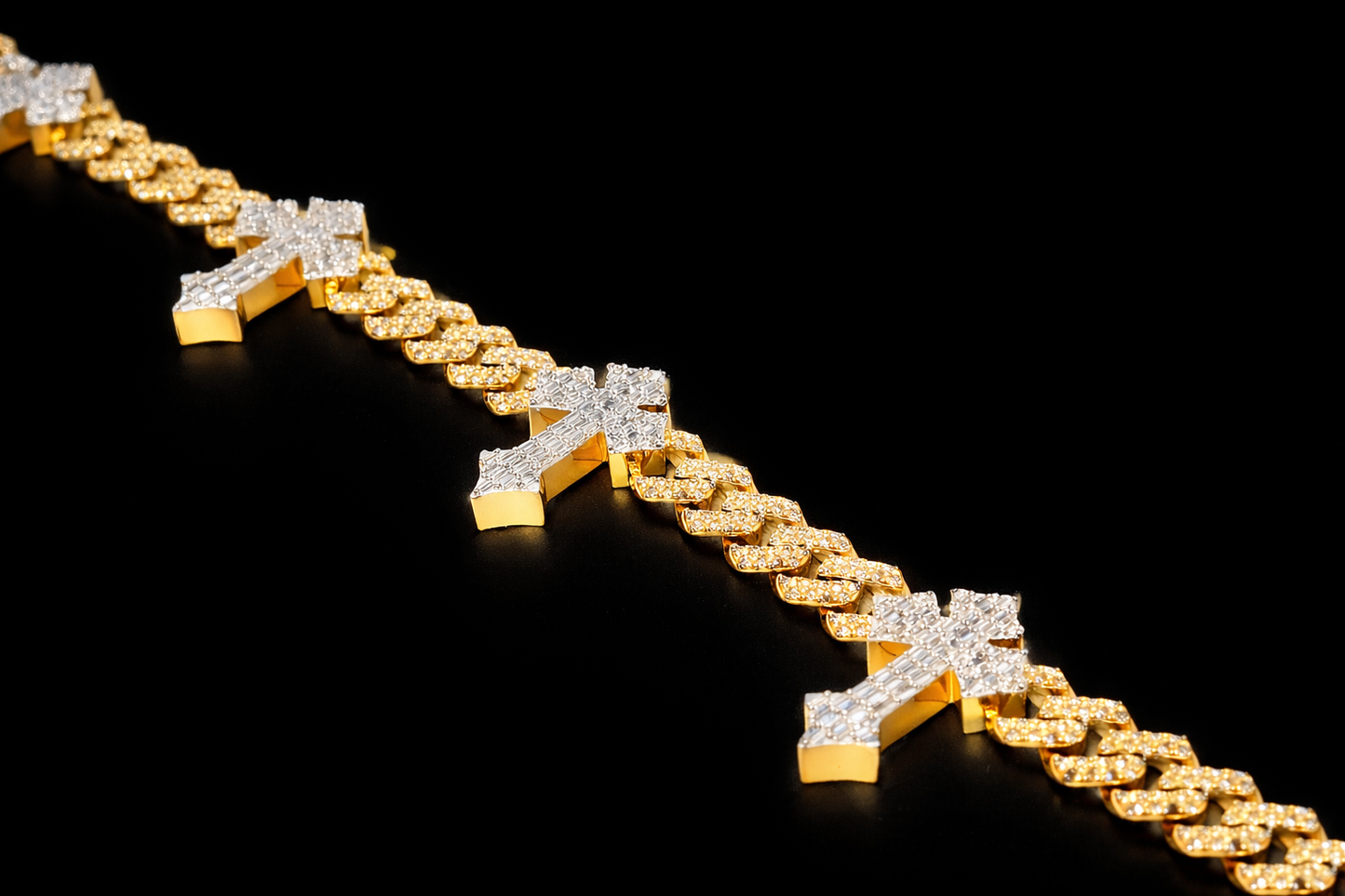 Diamond Cross Cuban Link Bracelet