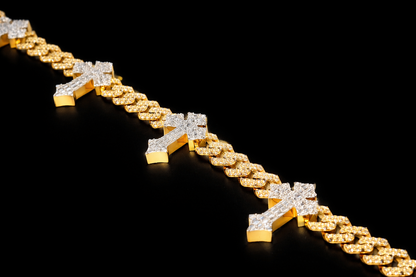 Diamond Cross Cuban Link Bracelet