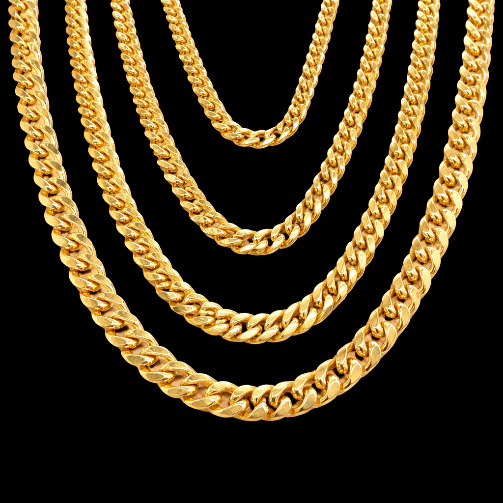 Semi Solid Gold Cuban Chain