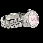 26MM  Rolex Ladies Diamonds Pink Dial