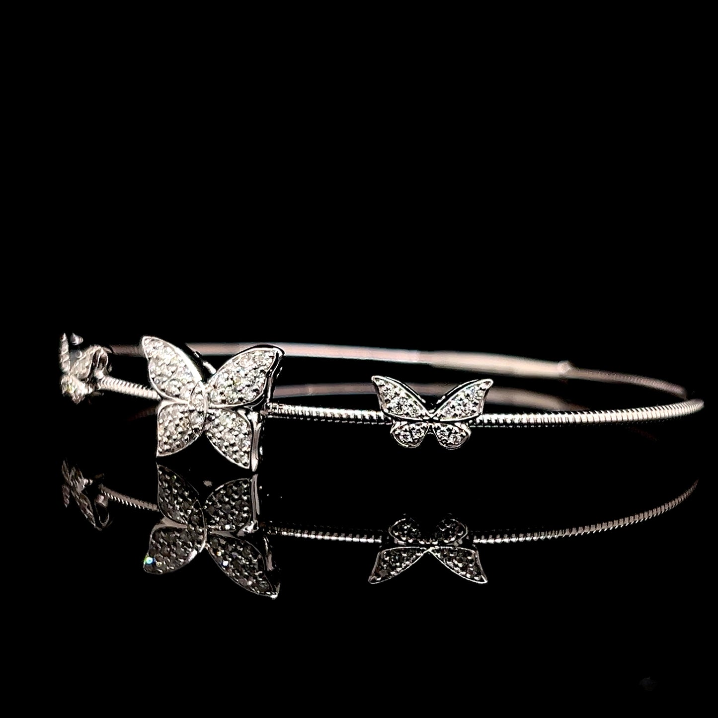 Butterfly Diamond Bangle in 14KT