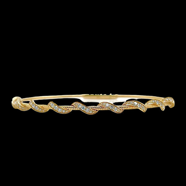 Twist Diamond Bangle in 14KT