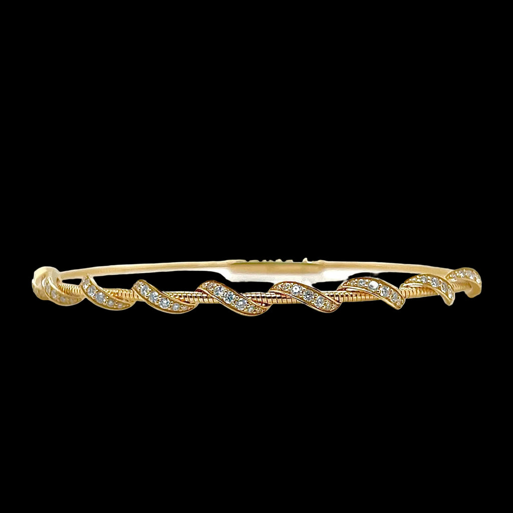Twist Diamond Bangle in 14KT