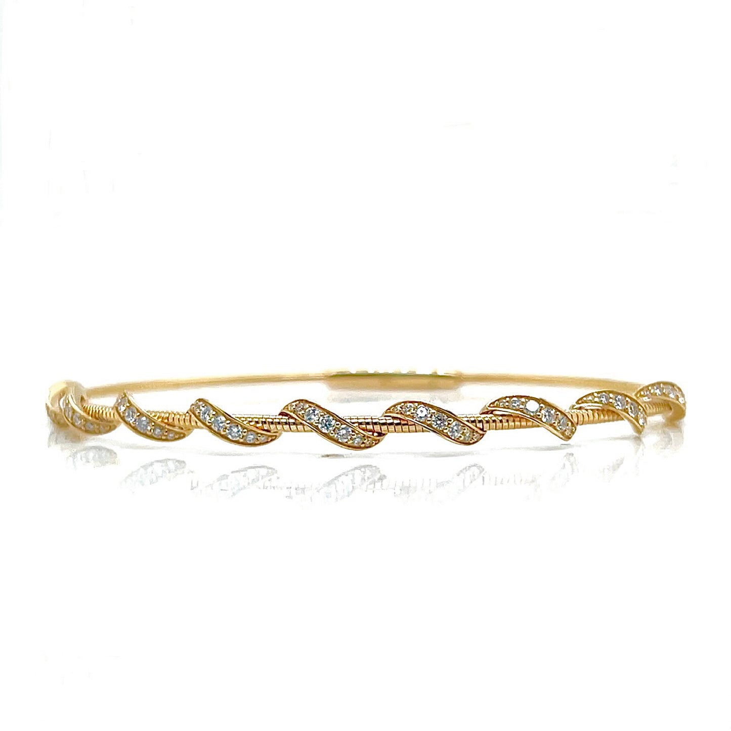 Twist Diamond Bangle in 14KT