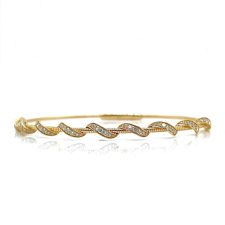 Twist Diamond Bangle in 14KT