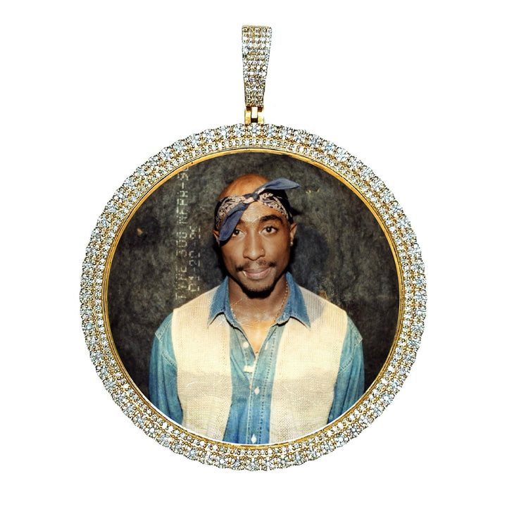 XL Circular Diamond Photo Pendant