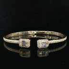14k Gold Female Bangle Natural Diamonds