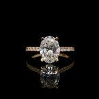 2.5CT Oval Cut Diamond Engagement Ring with Diamond Band