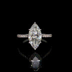 2.75CT Marquise Cut Diamond Engagement Ring with Pavé Band