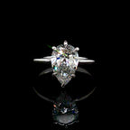 2.5CT Pear Cut Diamond Solitaire Engagement Ring