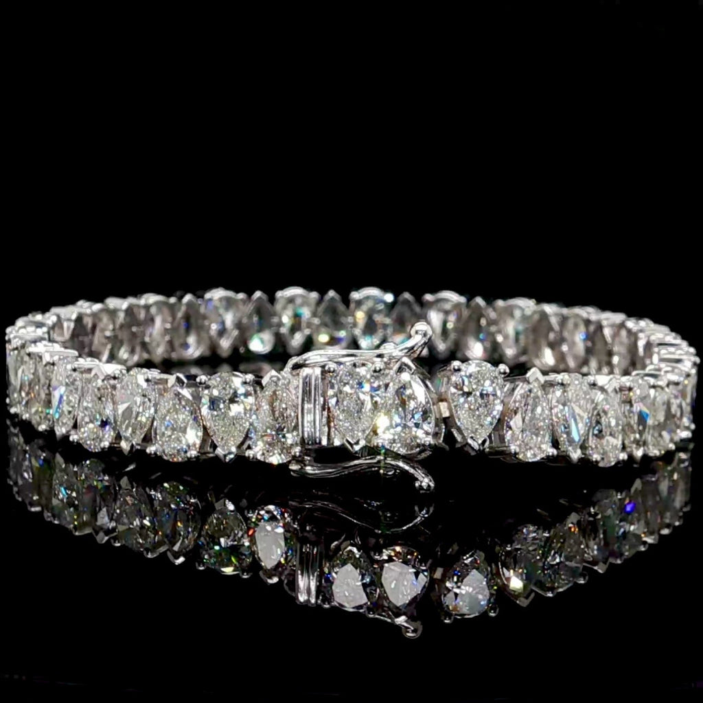 Alternating Pear Cut Lab Diamond Tennis Bracelet