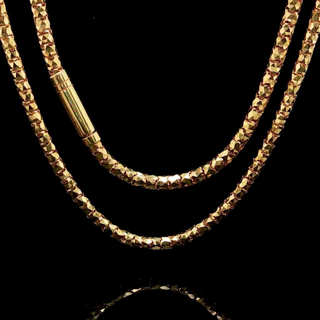 2.5MM Prism Cut Chain in 10KT Gold
