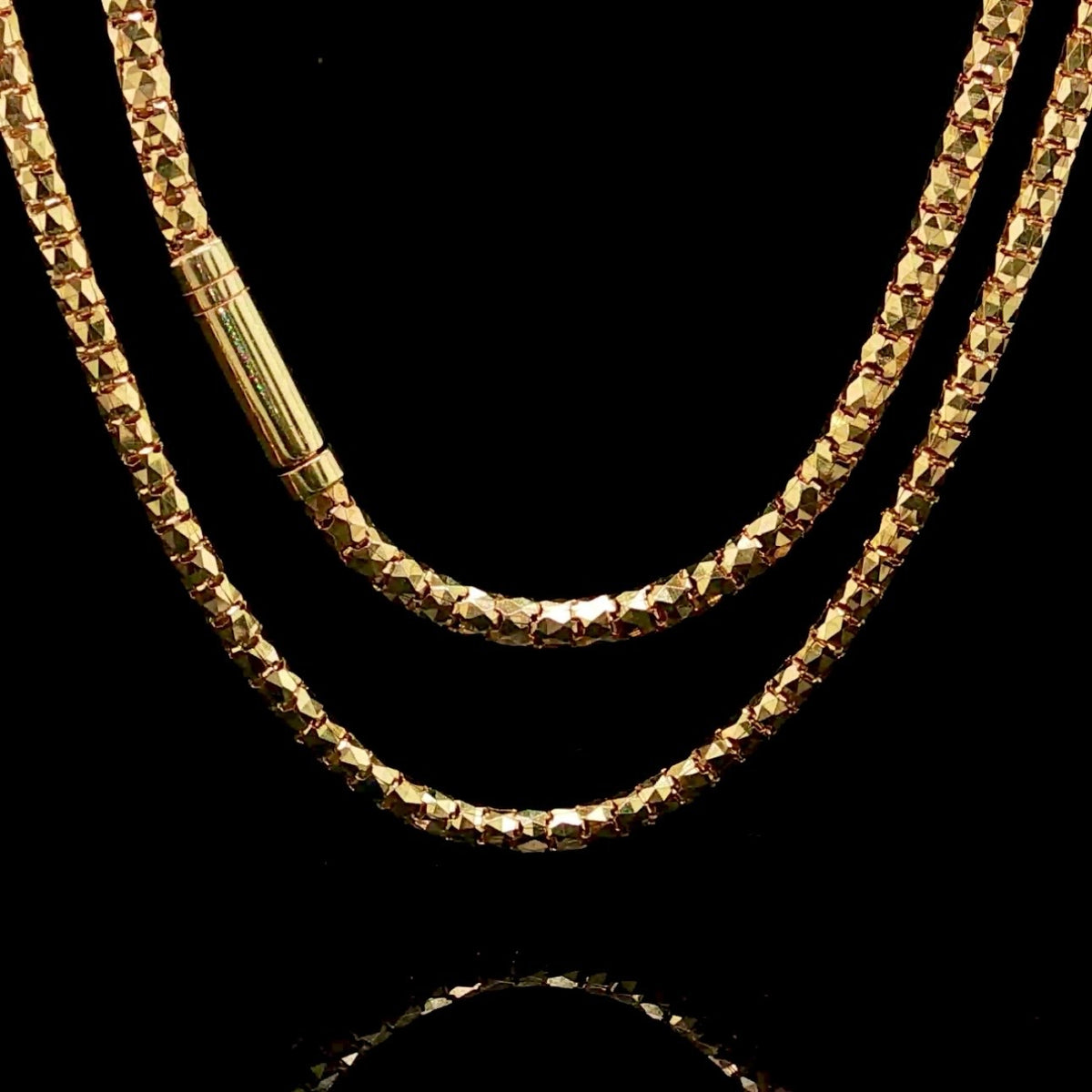 2.5MM Prism Cut Chain in 10KT Gold