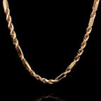 4MM FigaRope Semi-Solid Chain in 14KT Yellow Gold