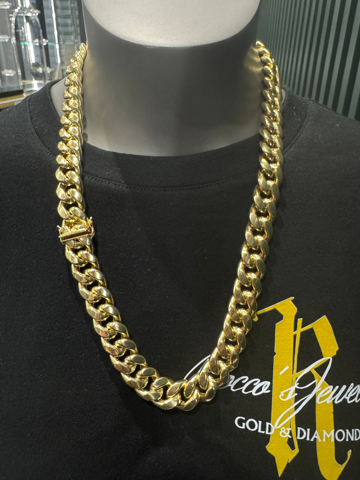 15mm Semi Solid Miami Cuban Link 14k