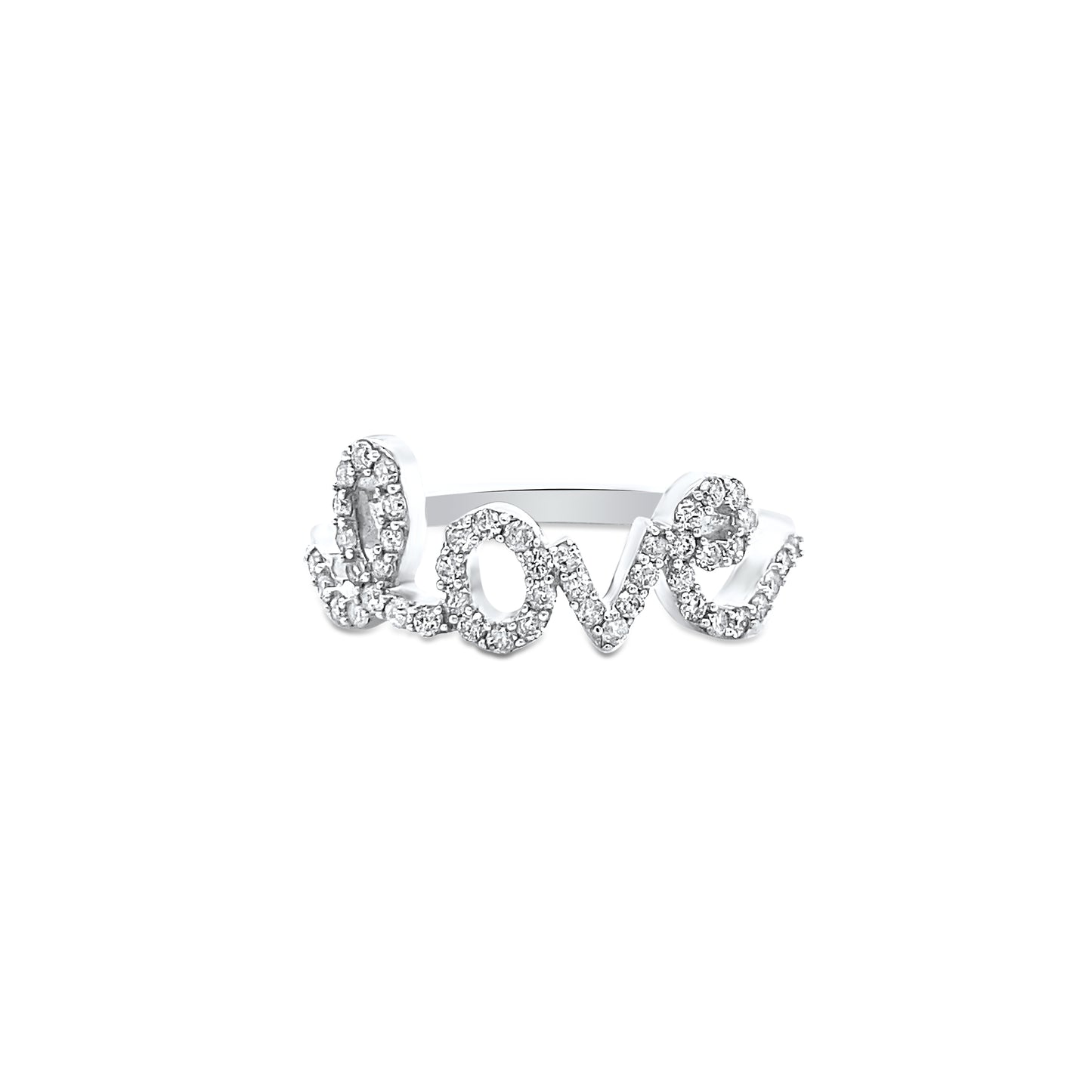 LOVE Diamond Ring in White Gold
