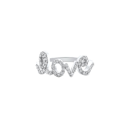 LOVE Diamond Ring in White Gold