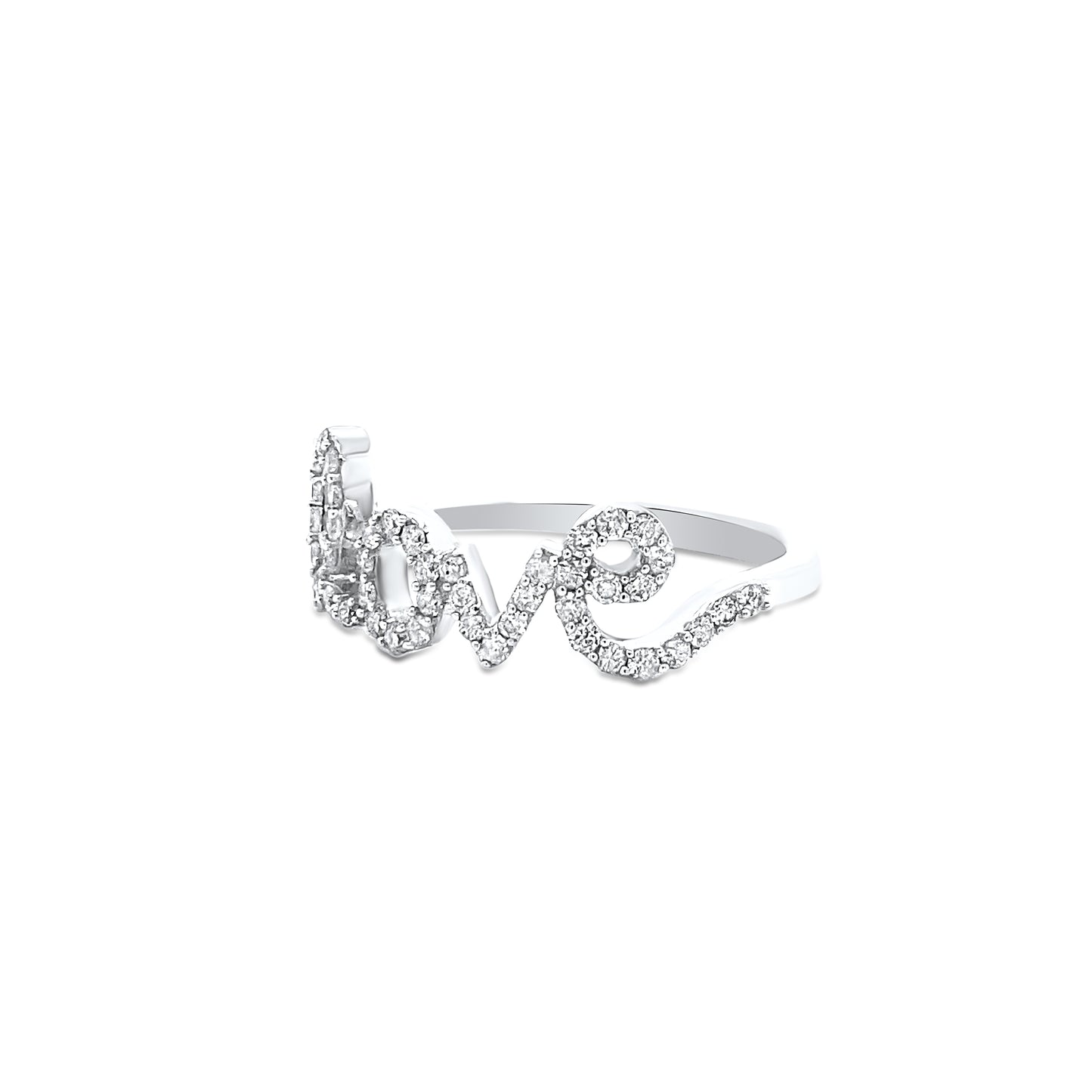 LOVE Diamond Ring in White Gold