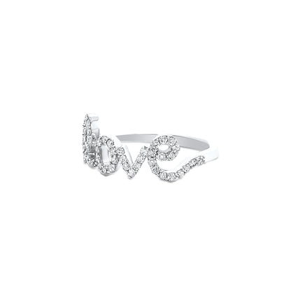 LOVE Diamond Ring in White Gold
