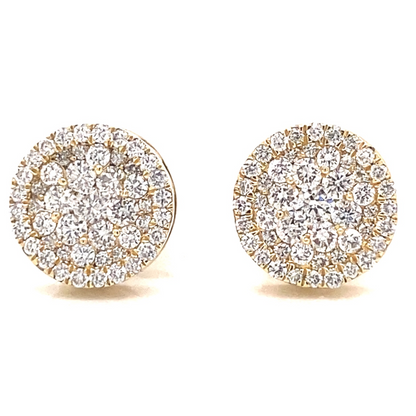 14k Gold and 1 CTW Diamond Circle Earrings