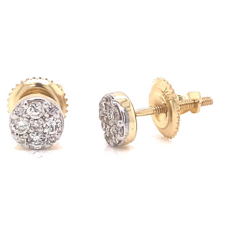 14K Gold and Diamond Stud Earrings